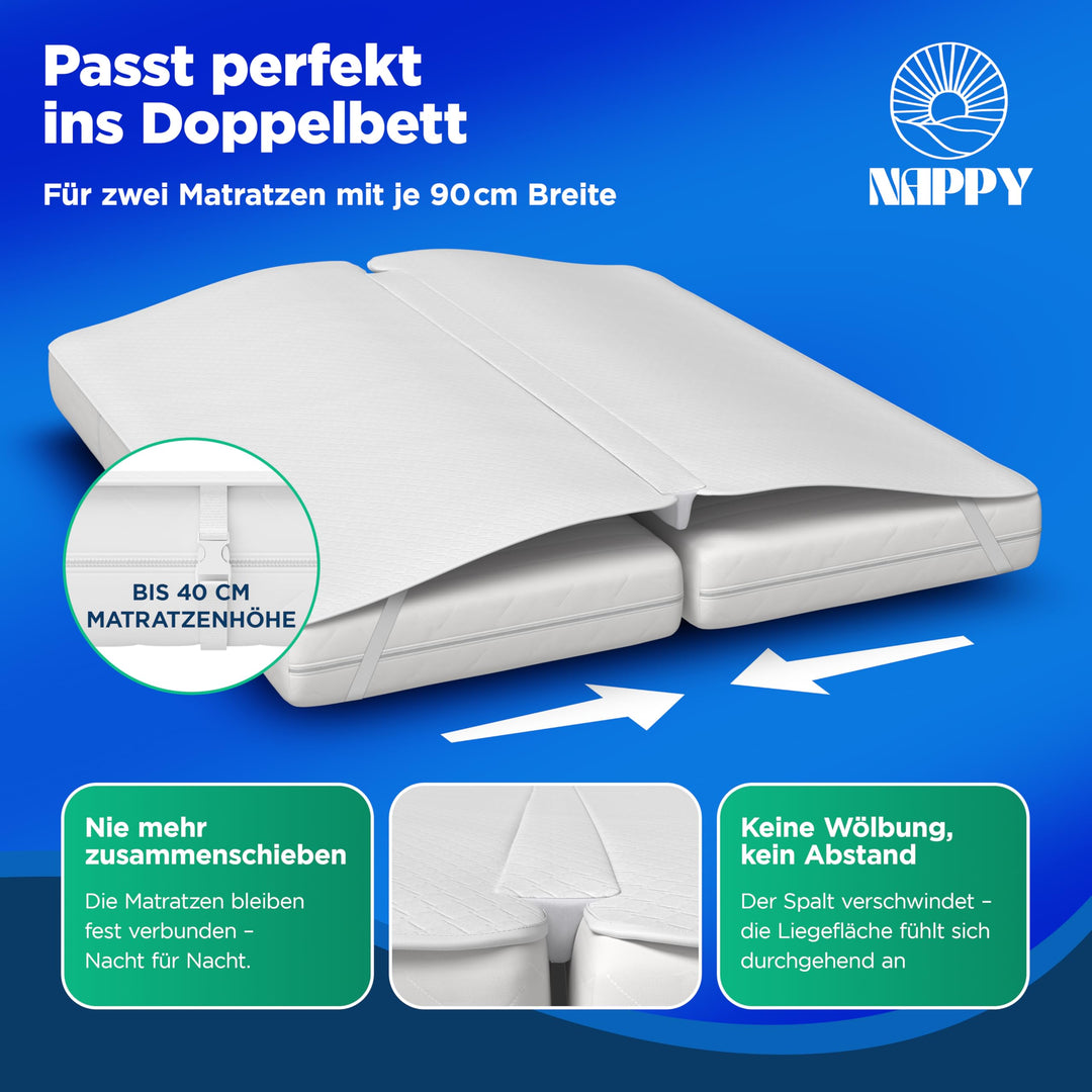 Matratzenverbinder 180x200cm wasserdicht waschbar mit Fixiergurten - Bild 6