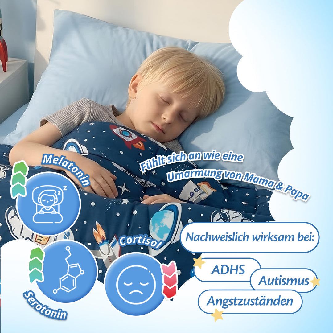 Gewichtsdecke Kinder 3,2 kg Space-Design 100x150 cm Therapiedecke - Bild 4