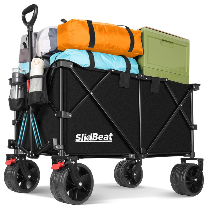 Bollerwagen faltbar XXL 220L 200kg mit Bremsen und Geländerädern - Bild 4