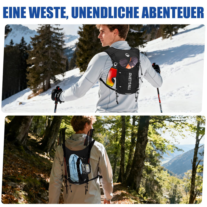 Laufweste mit 2L Trinkblase und 500ml Flasche, 10 Taschen, ultraleicht - Bild 10