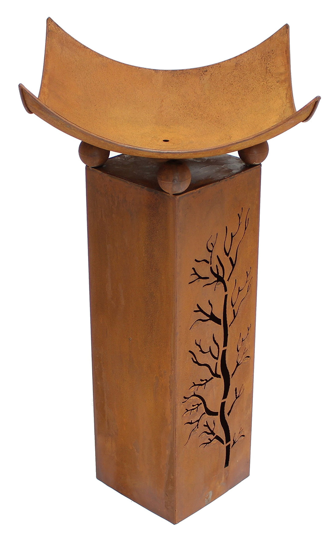 Feuerschale Säule Metall Rostoptik 2-teilig 78 cm für Garten - Bild 8