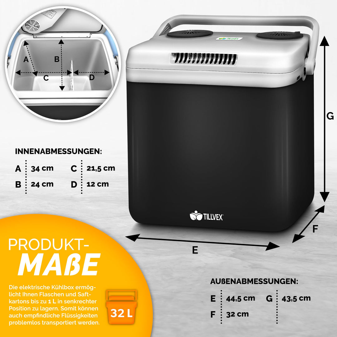 Elektrische Kühlbox 32 L für Kühlen und Warmhalten 12V/230V - Bild 5