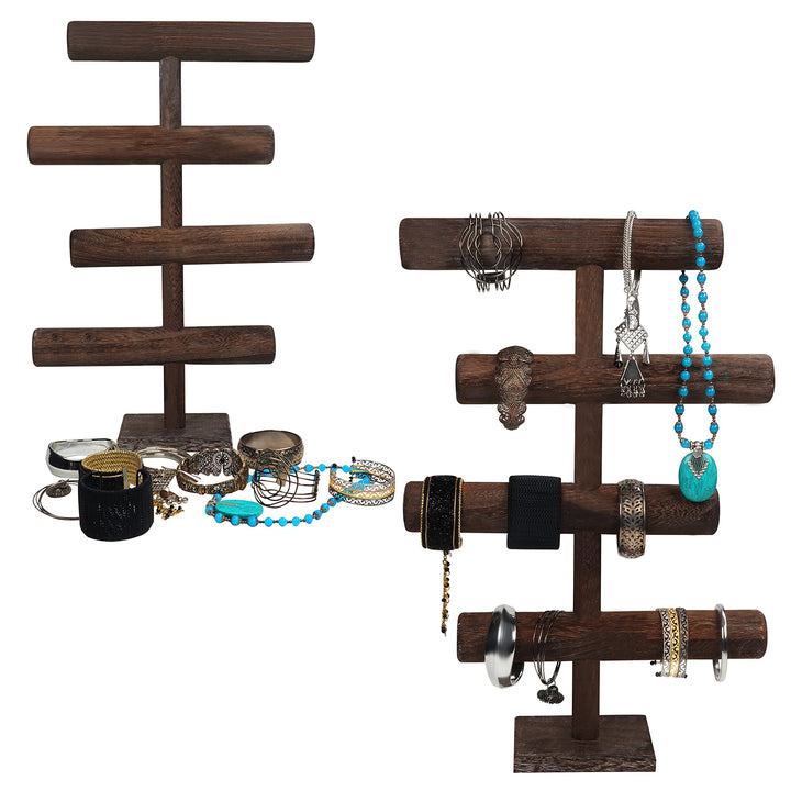 Schmuckständer Holz 4 Etagen 48 cm für Ketten &amp; Armbänder - Bild 4