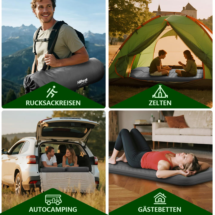 Isomatte Camping R-Wert 9,5 mit Kissen Memory Foam 195x70,5 cm - Bild 7