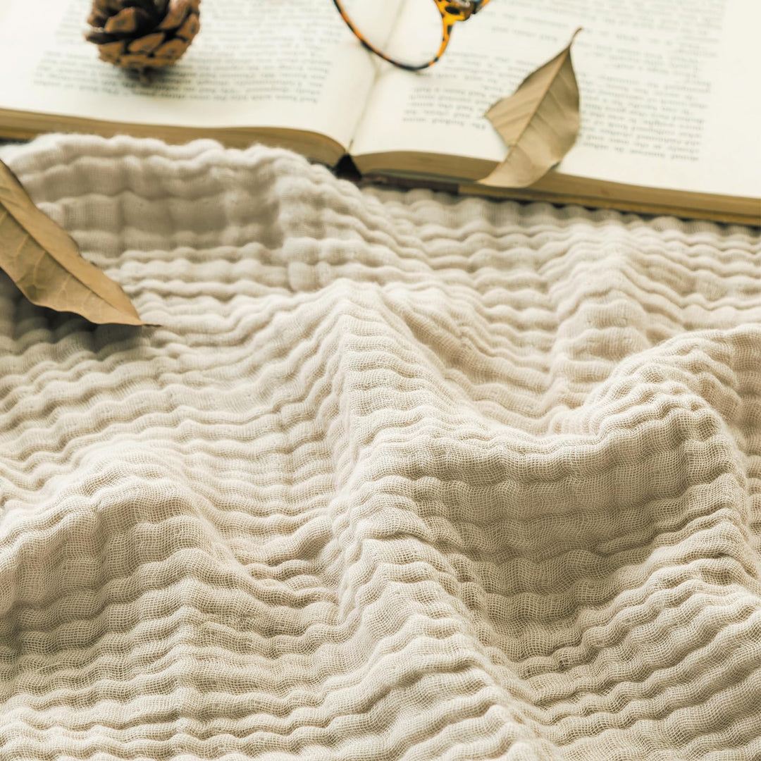 Musselin-Decke 4-lagig Baumwolle 150x200 cm OEKO-TEX Beige