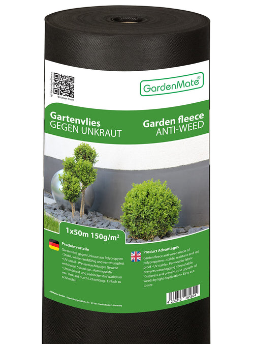 Unkrautvlies 50m² Rolle 150g/m² UV-stabilisiert wasserdurchlässig