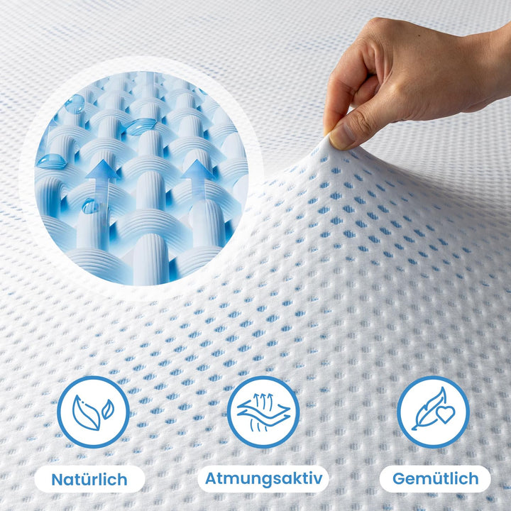 Matratzentopper Gelschaum 200x200cm 10cm H3/H4 Kaltschaum Öko-TEX - Bild 3