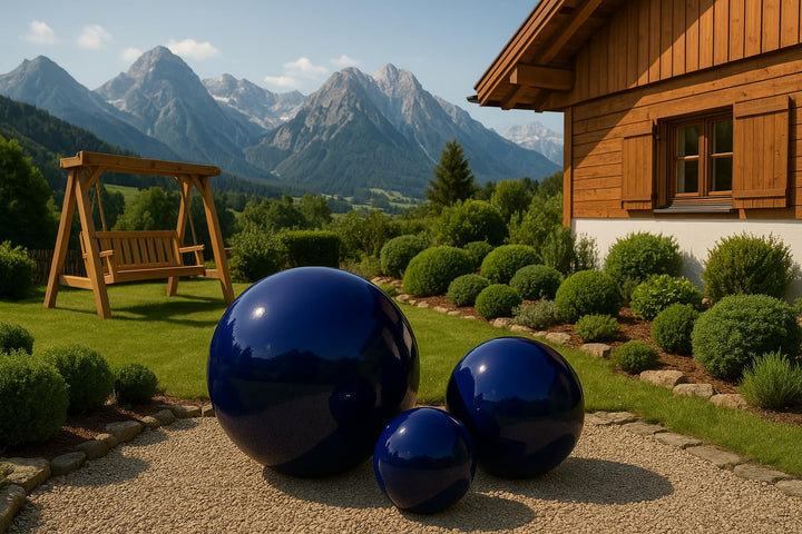 Keramik Gartenkugel 40 cm Steinzeug glasiert frostfest Blau - Bild 6