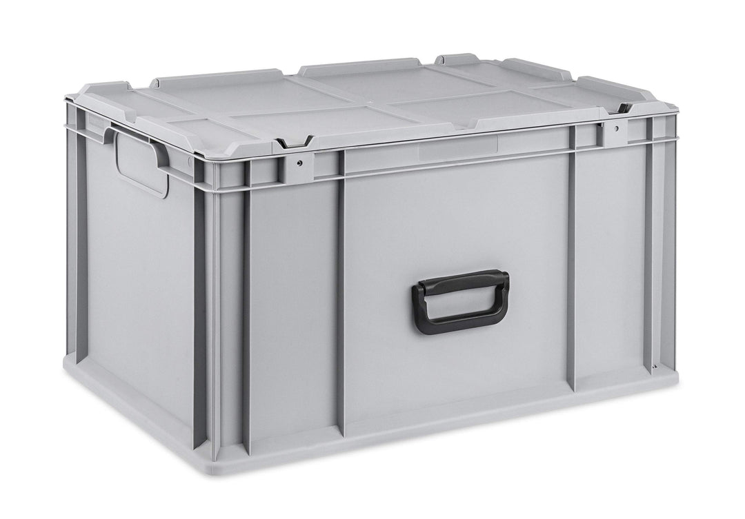 Transportbox Kunststoff 65L stapelbar mit Klappdeckel 600x400x335mm