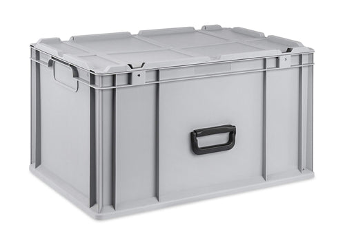 Transportbox Kunststoff 65L stapelbar mit Klappdeckel 600x400x335mm
