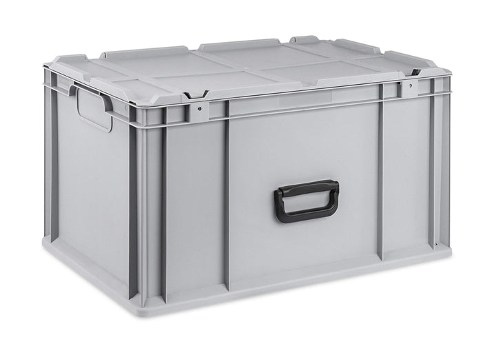 Transportbox Kunststoff 65L stapelbar mit Klappdeckel 600x400x335mm