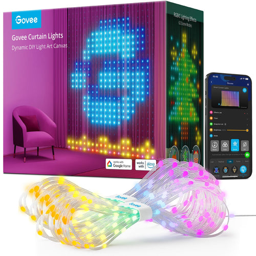 LED Lichtervorhang RGBIC 520 LEDs 2x1,5m mit App-Steuerung