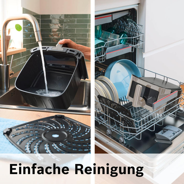 Heissluftfritteuse XXL 7,2 L mit Sichtfenster 7 Programme Creme - Bild 9