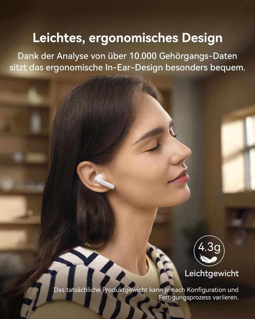 In-Ear Kopfhörer Bluetooth 5.4 ANC 50h Akku IP54 Weiss - Bild 5