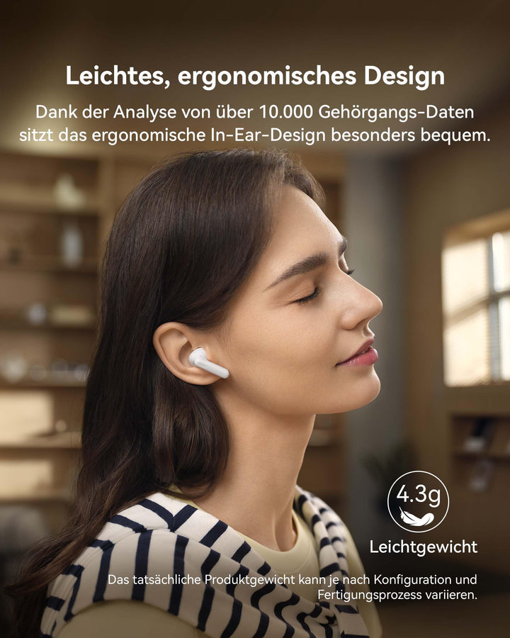 In-Ear Kopfhörer Bluetooth 5.4 ANC 50h Akku IP54 Weiss - Bild 5