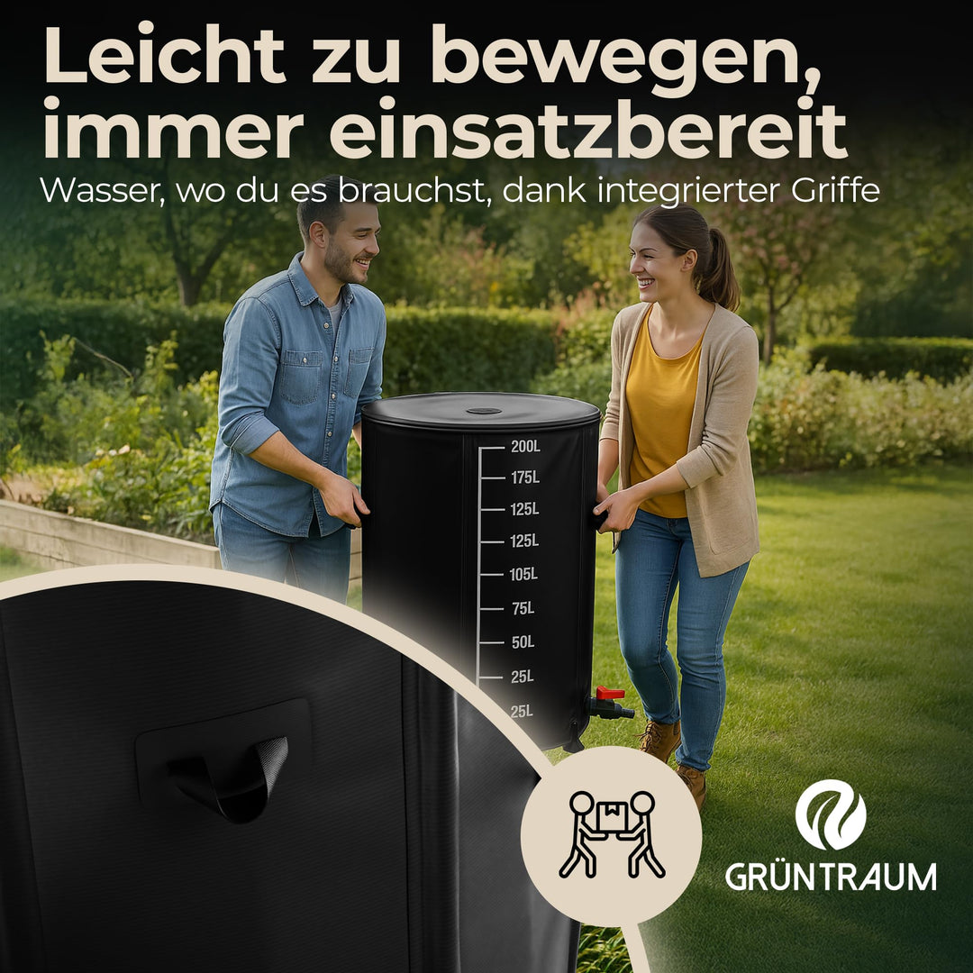 Regentonne faltbar 200L mit Füllstandsanzeige und Insektenschutz - Bild 5