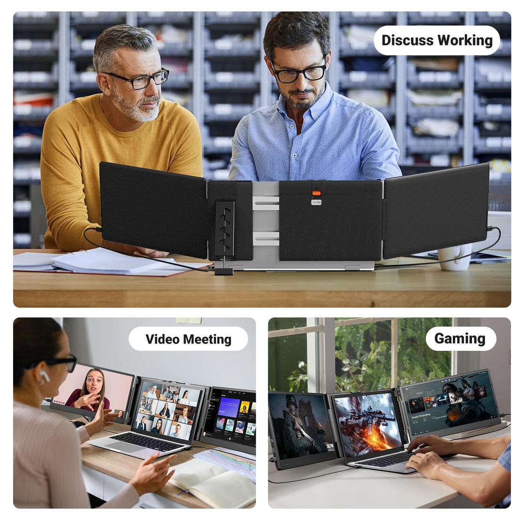 Laptop-Bildschirmerweiterung 14 Zoll FHD 1080p IPS Triple-Monitor Plug &amp; Play - Bild 6