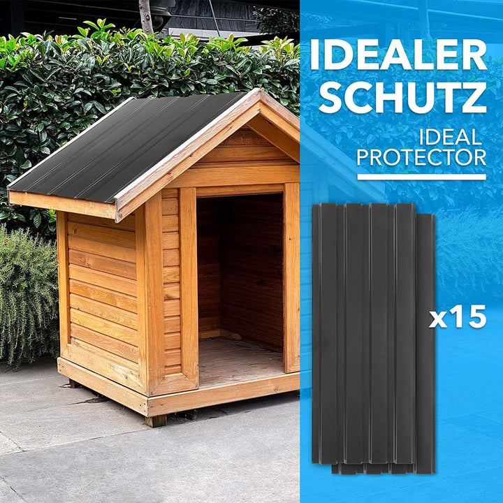 Trapezblech Set 15 Stück Stahl verzinkt 115x45 cm Dach Wand grau - Bild 7