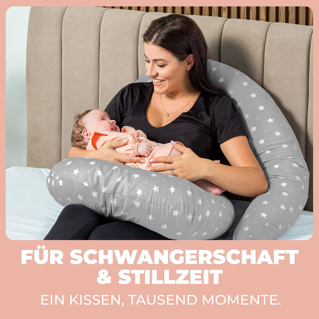 Stillkissen XXL 200x70cm Baumwolle Seitenschläfer Schwangerschaft - Bild 7