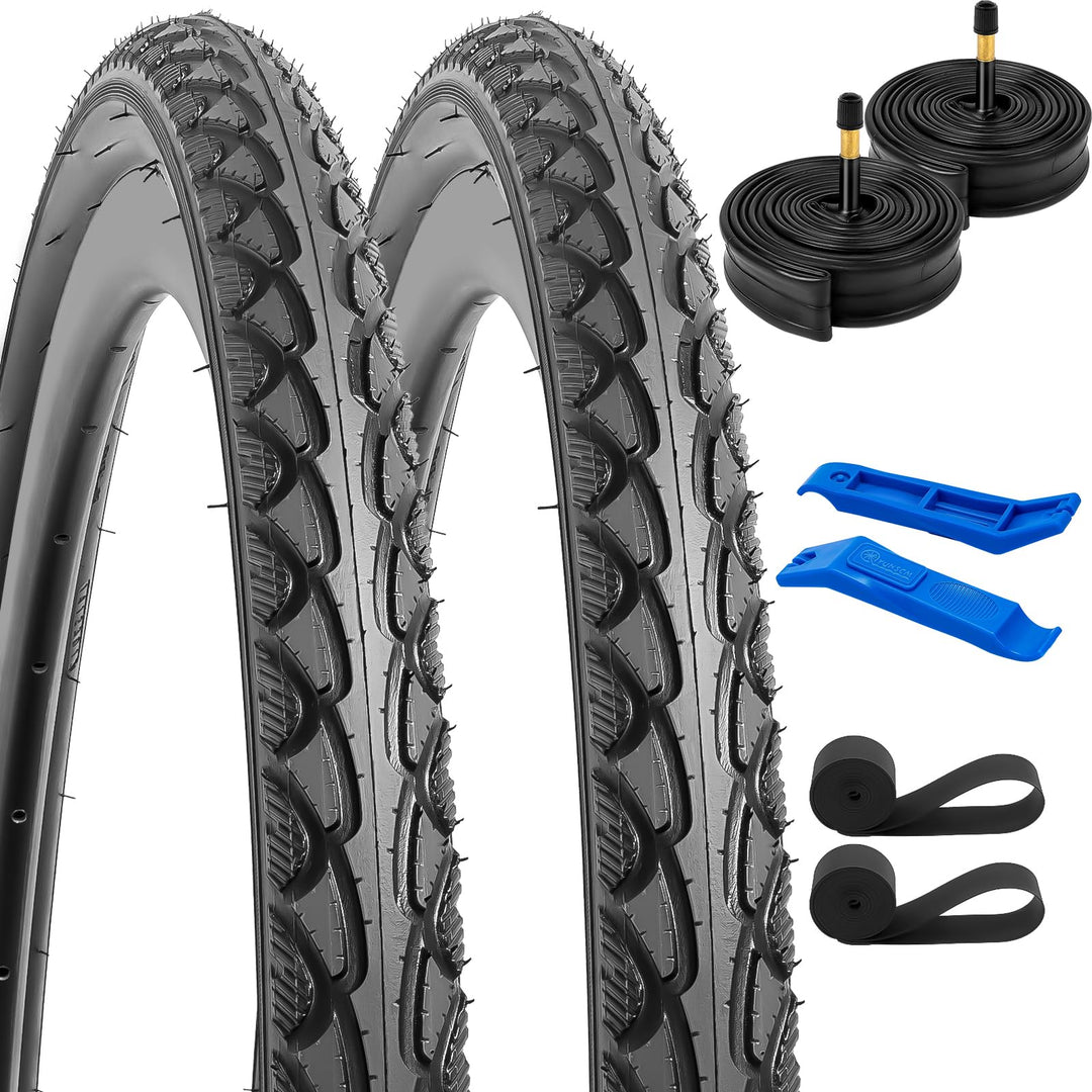 Fahrradreifen 700x38C faltbar mit Schlauch AV 48mm 2er-Set