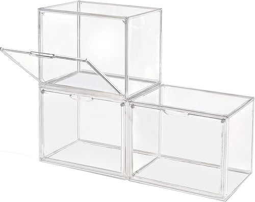 Aufbewahrungsbox transparent stapelbar mit Magnetverschluss 36x22x27 cm 3er Set