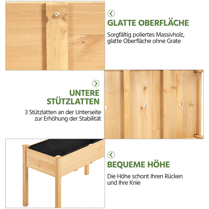 Hochbeet Tannenholz FSC-zertifiziert 120x59x76 cm mit Einlegetasche - Bild 4