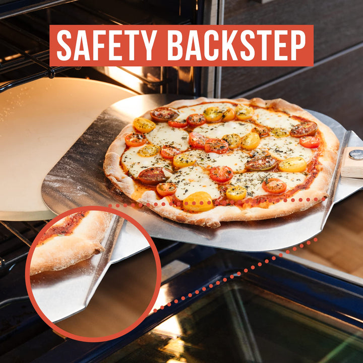 Pizza-Set Aluminium Schieber &amp; Wiegemesser 2-teilig für Pizzastein - Bild 2