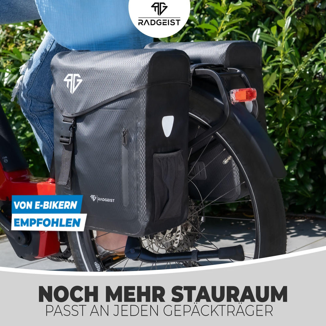Fahrrad-Gepäckträgertasche Doppel 50L wasserdicht mit Tragegriff - Bild 3