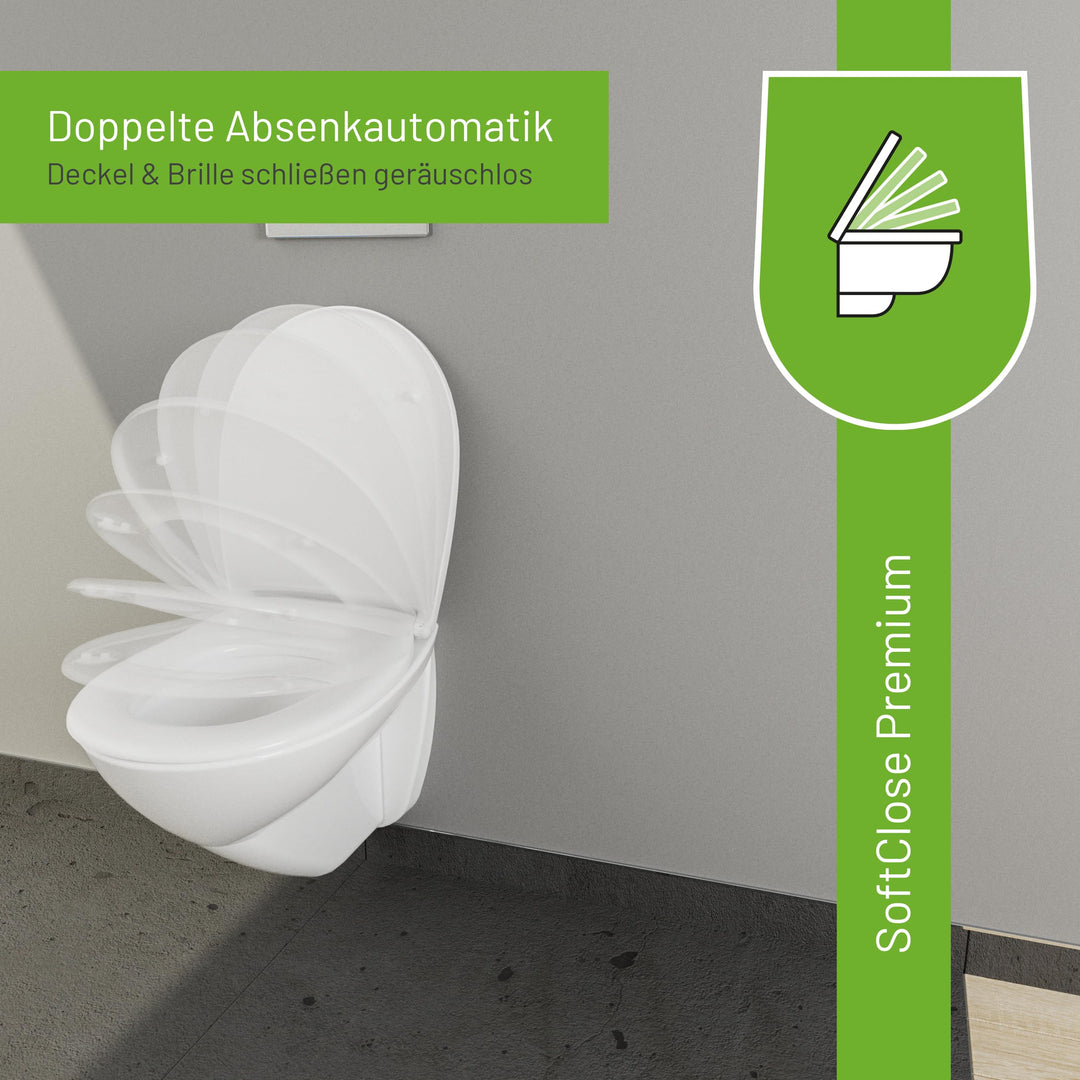 WC-Sitz Oval Duroplast mit SoftClose Absenkautomatik Weiss - Bild 4