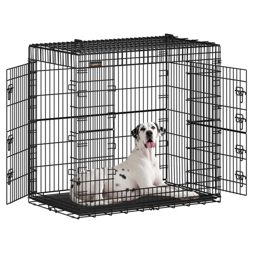 Hundekäfig klappbar XXL Metall 122x74x114 cm mit 2 Türen schwarz
