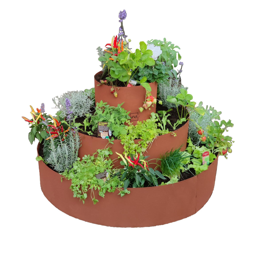 Kräuterspirale Edelrost 3 Ebenen Metall für Garten &amp; Terrasse
