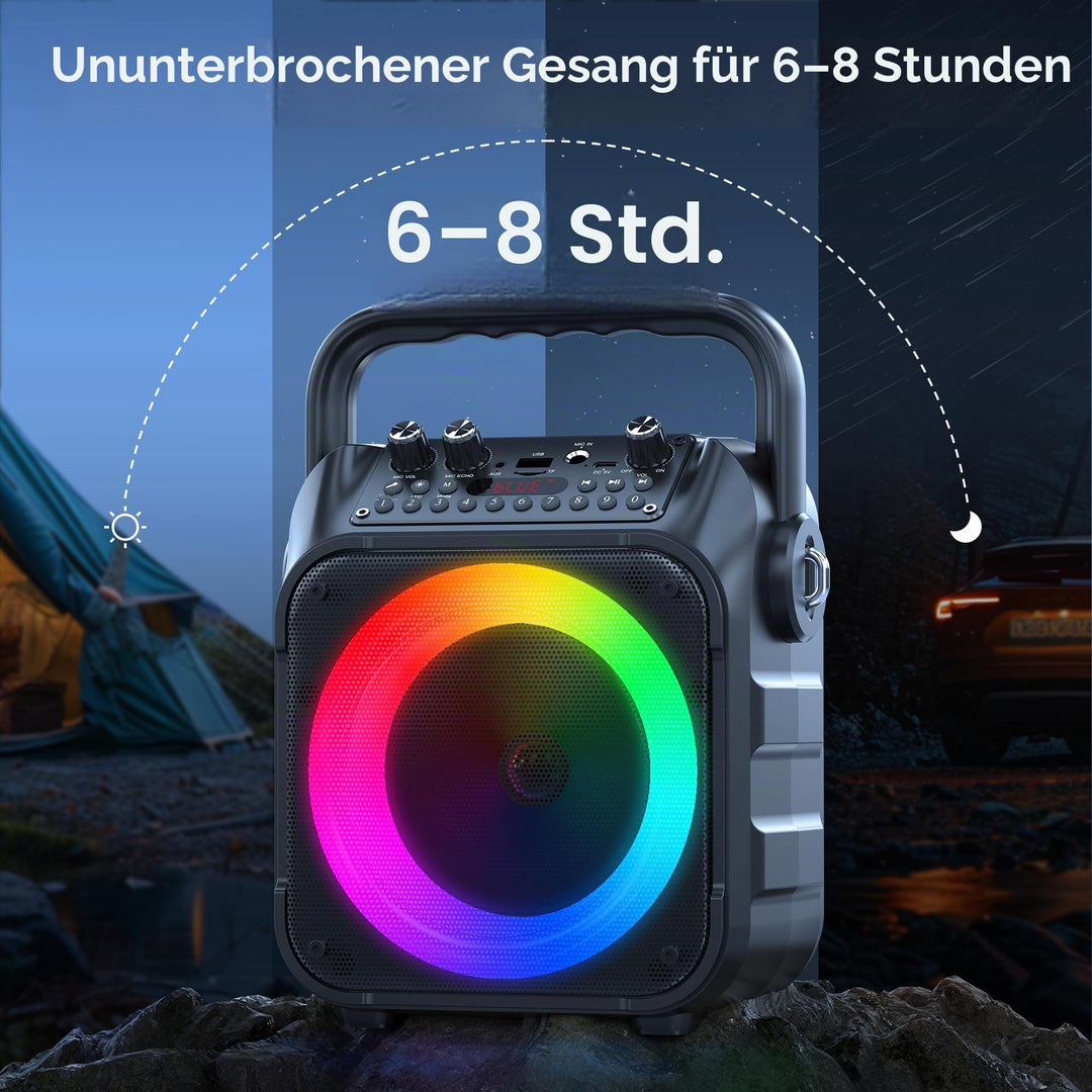 Karaoke-Maschine mit 2 Mikrofonen Bluetooth 5.0 LED Party-Lautsprecher - Bild 9