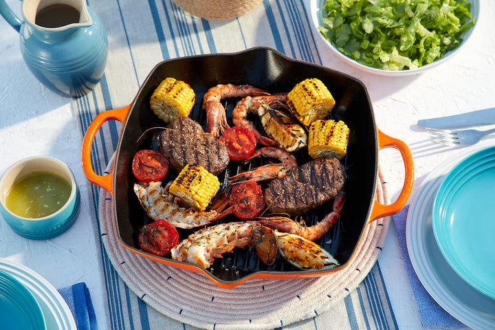 Grillpfanne Gusseisen quadratisch 30 cm mit Hilfsgriff, Induktion - Bild 2