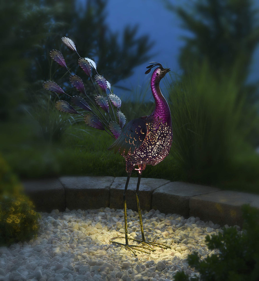 Solar LED Gartenleuchte Pfau-Design bunt für Weg &amp; Beet - Bild 6