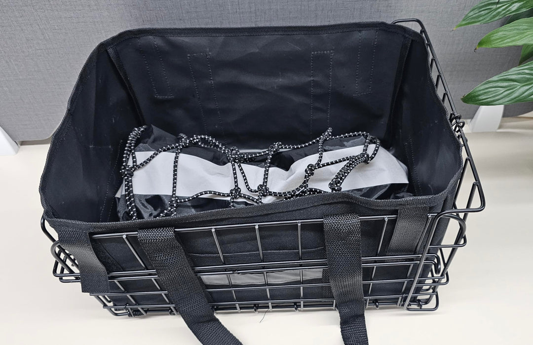 Fahrradkorb Gepäckträger hinten faltbar 40x28x22 cm schwarz - Bild 2