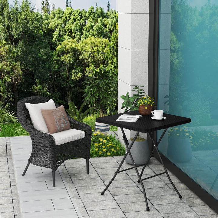 Klapptisch Rattanoptik klappbar 61x97,5 cm bis 50 kg Traglast - Bild 2
