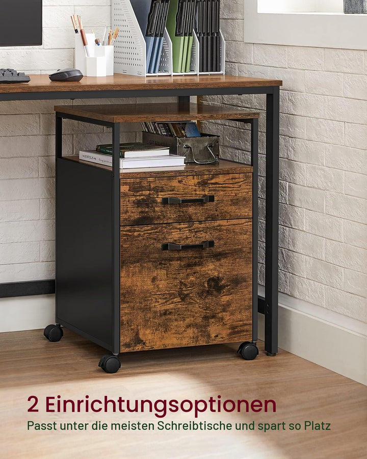 Rollcontainer mit 2 Schubladen und Rollen für Büro und Schreibtisch - Bild 9
