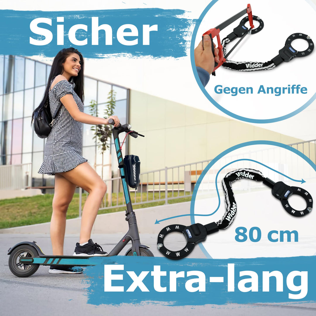 Handschellenschloss Karbonstahl 80cm mit Tasche fuer E-Scooter - Bild 2