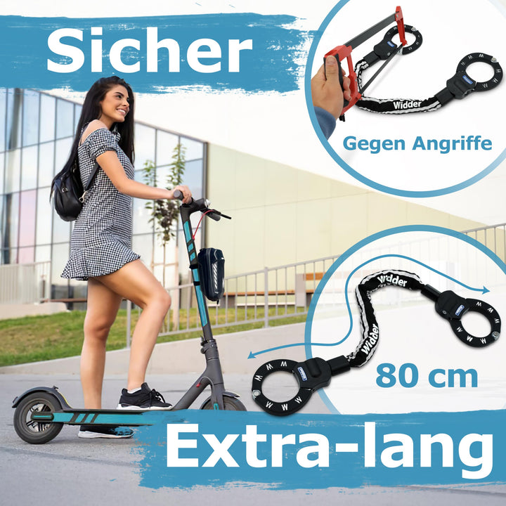 Handschellenschloss Karbonstahl 80cm mit Tasche fuer E-Scooter - Bild 2