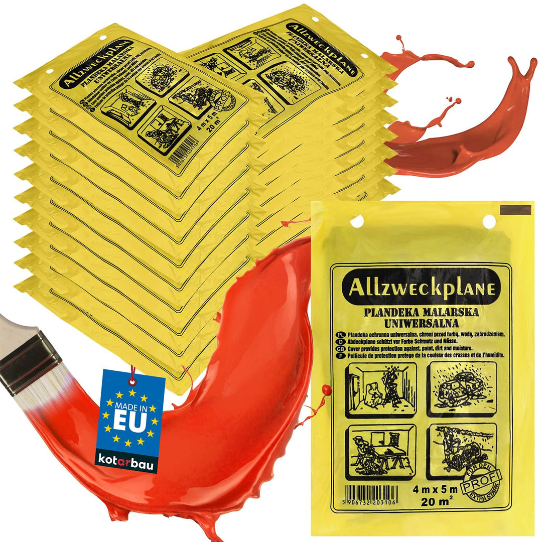 Abdeckfolie Maler 4x5m Grau Polyethylen 50er Set