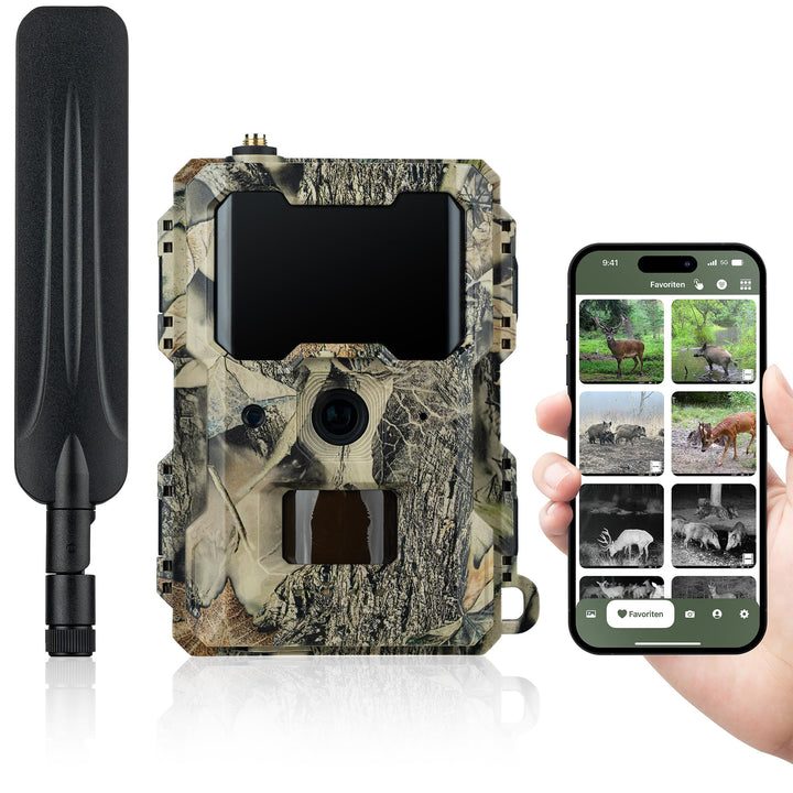 Wildkamera 4G LTE mit App und Cloud 12MP Full HD Camouflage