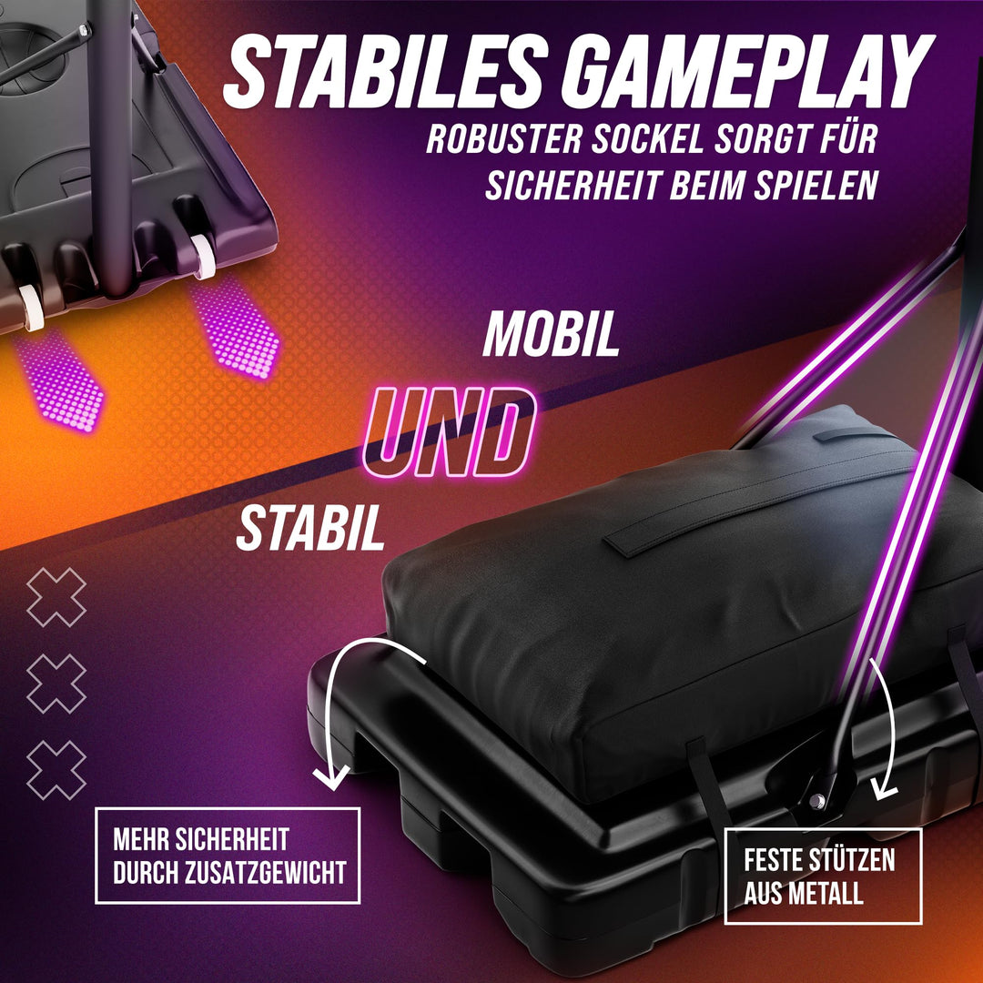 Basketballkorb Outdoor höhenverstellbar 135–305 cm mit Sandsack und Ball - Bild 2