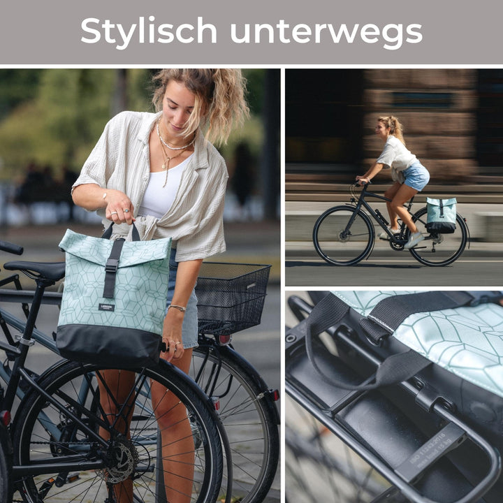 Fahrradtasche Gepäckträger 2-in-1 Rucksack 14-19L Laptopfach - Bild 2