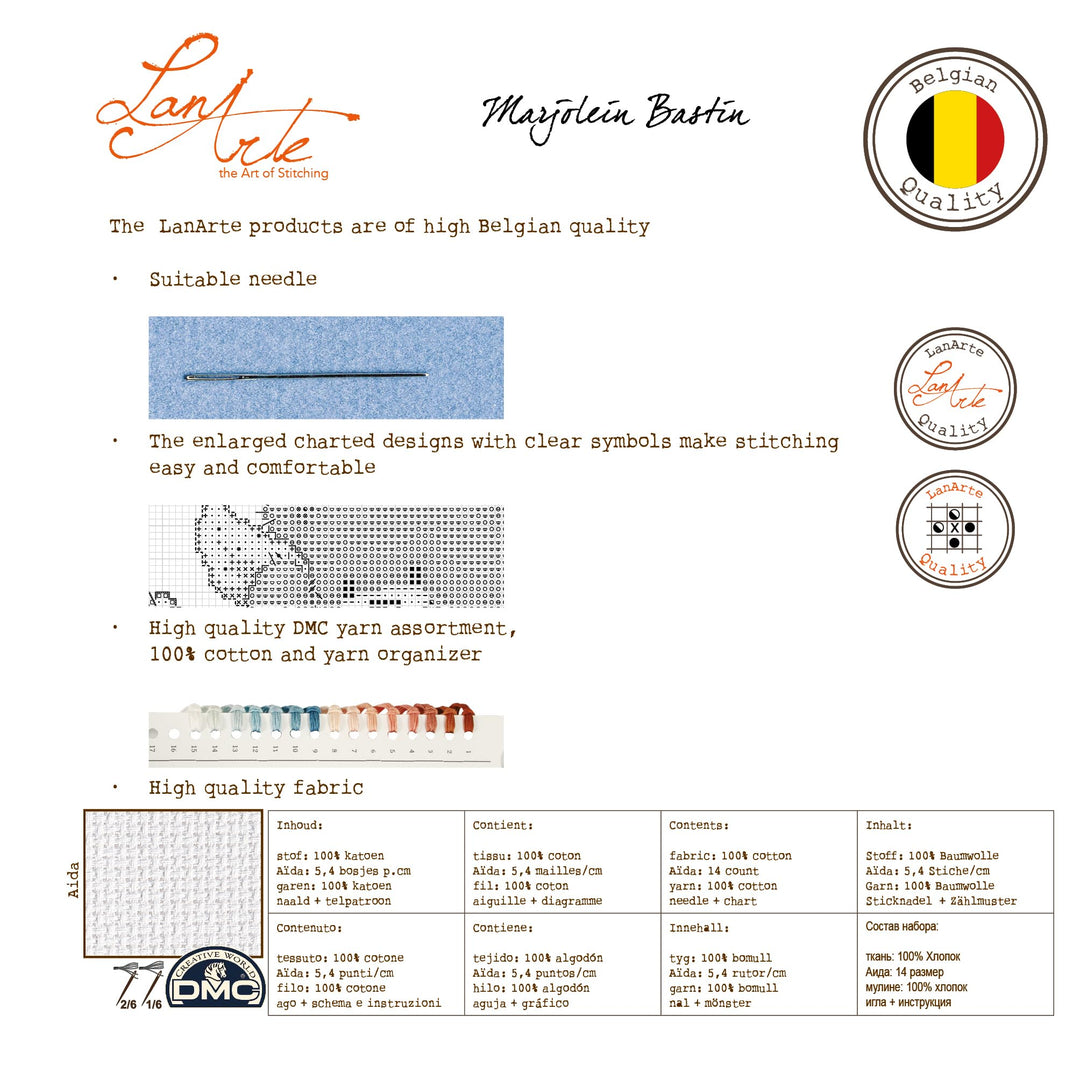 Kreuzstich-Stickpackung Sommerblumenstrauss 36x38 cm für Anfänger - Bild 5