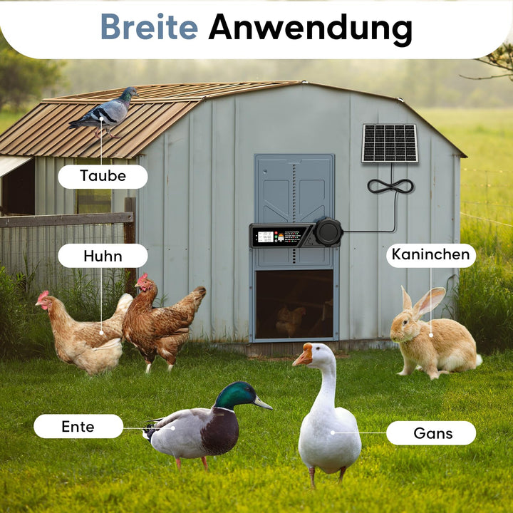 Automatische Hühnerklappe Solar mit Timer und Fernbedienung 24x27,5cm - Bild 9