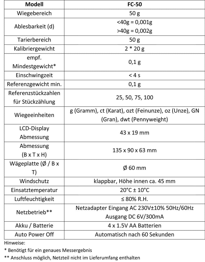Feinwaage digital 50g / 0,001g mit Kalibriergewichten und Wiegeschale - Bild 7