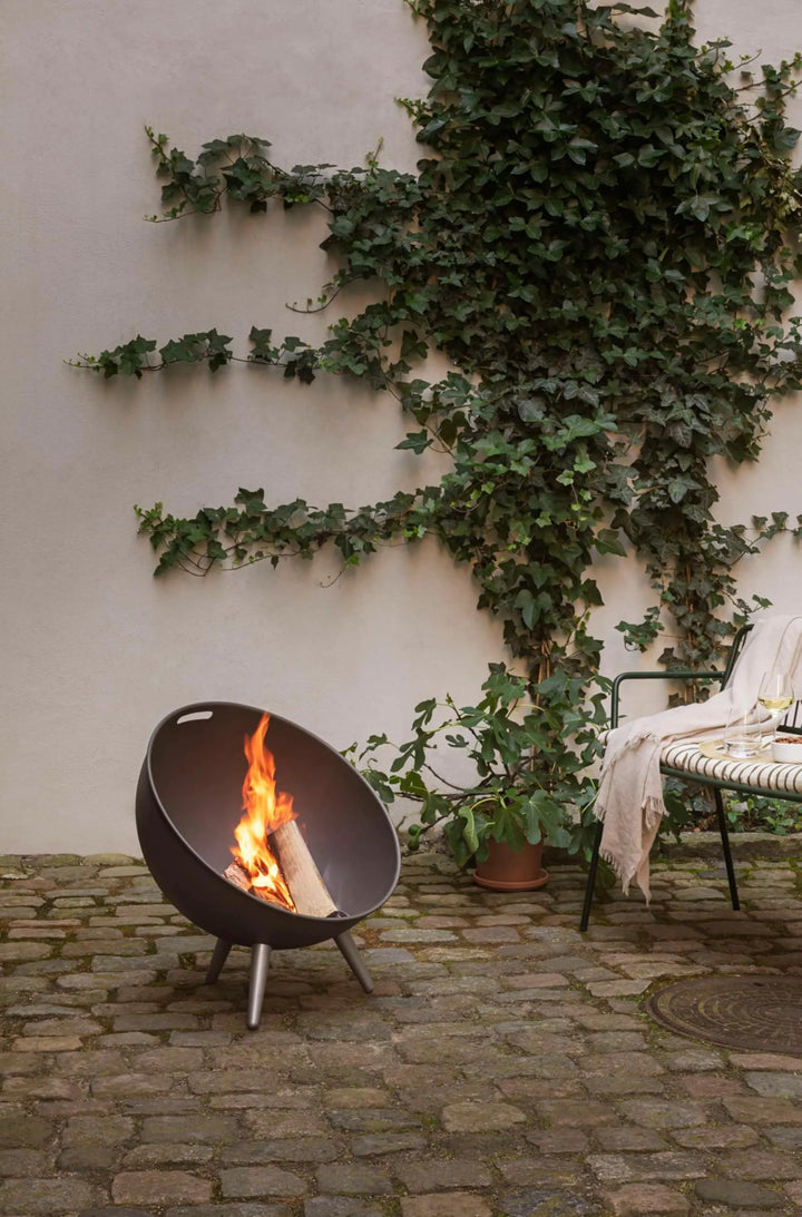 Feuerschale Halbkugel Aluminium Ø64cm mit Windschutz für Terrasse - Bild 7