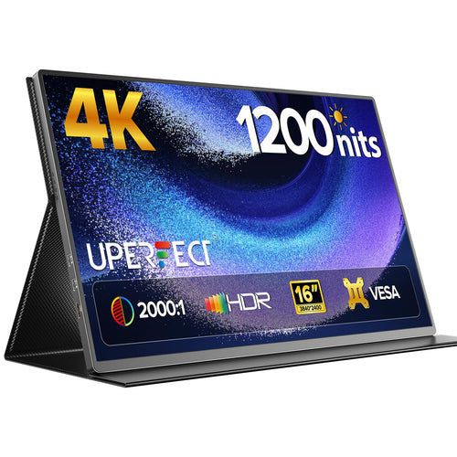 Portabler 4K Monitor 16 Zoll 1200 Nits HDR Aluminium für Unterwegs