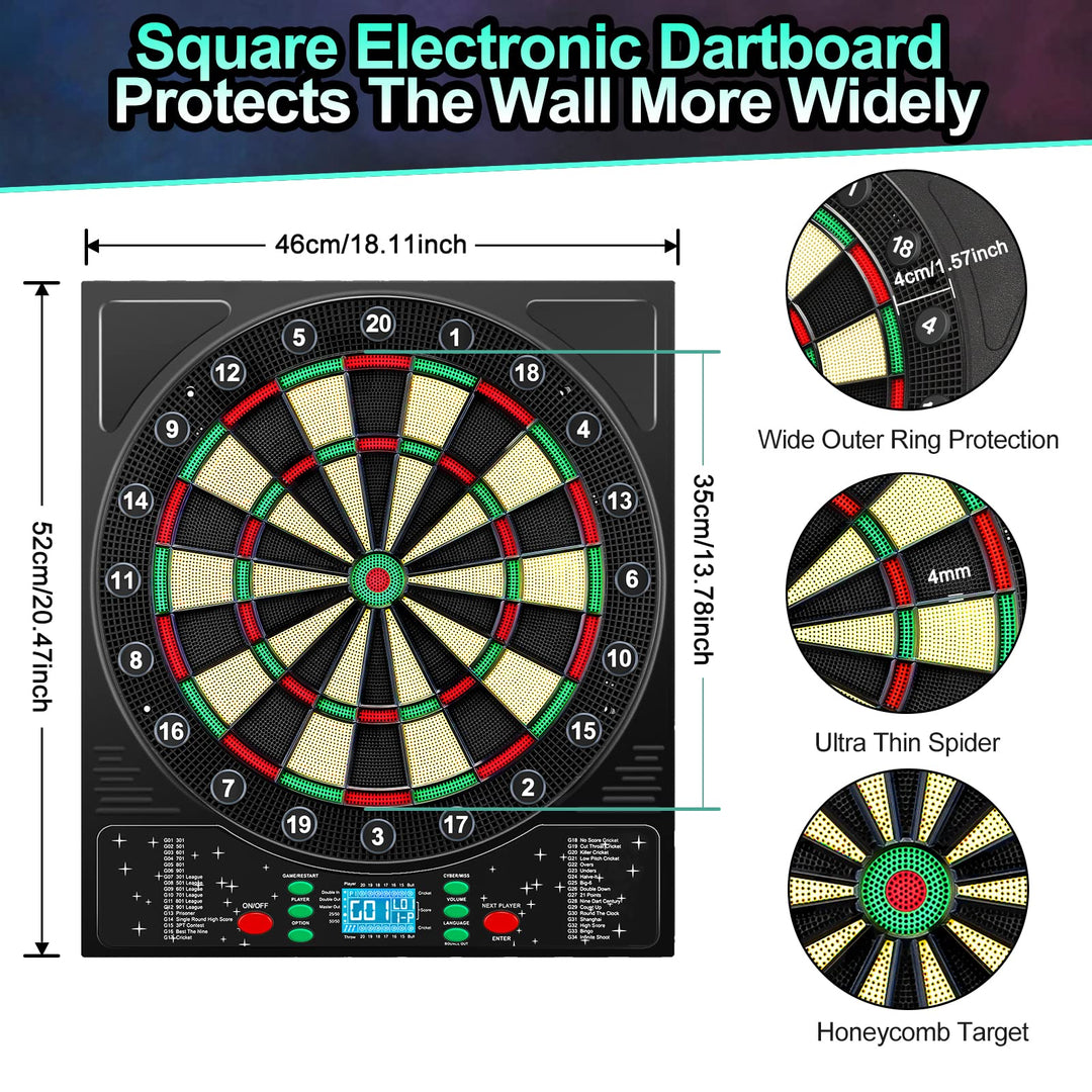 Elektronische Dartscheibe 34 Spiele LCD-Display für 8 Spieler - Bild 4