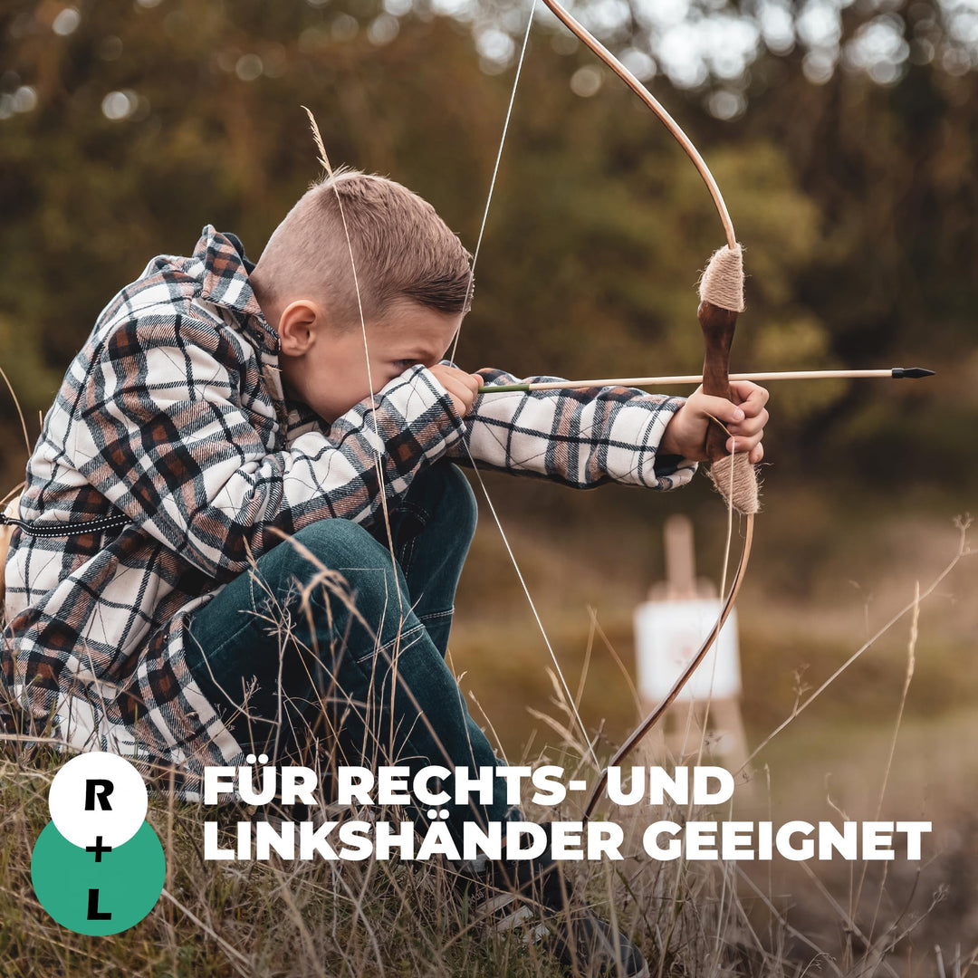 Pfeil und Bogen Set Kinder Bambus 85cm mit 15 Pfeilen und 4 Zielscheiben - Bild 6